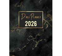 Daily Planner 2026: One day one page, 1st January to 31st December 2026, 365 days, 8.5x11 inches, |Theme: Gold and Black |