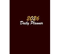 Daily Planner 2026: One Page Per Day from January 1st to December 31st |365 Days| Large Print 8.5"x11". Brown Cover