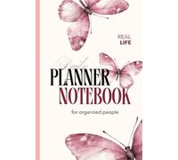 Daily Planner and notebook Butterfly design: "Real Life" designed for those who love planning and productivity