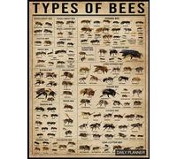 Daily Planner Hourly Schedules Appointment 110 Pages Halloween Interior 8.5x11": types of bee Notebook Planner Undated with works, to-Do List, Meals, Notes, task, personal care