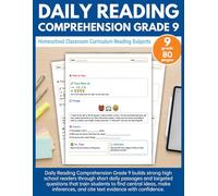 Daily Reading Comprehension Grade 9: Homeschool Classroom Curriculum Reading Subjects