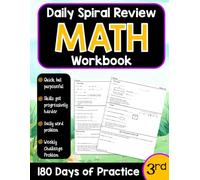 Daily Spiral Review Math Workbook for 3rd Grade: 180 Days of Practice