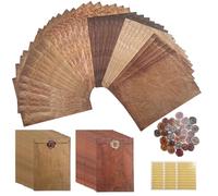 Daily Treasures Juego de 40 papeles de escritura vintage y 30 sobres con 30 calcomanías de sellado de cera y tiras adhesivas, papel estacionario A5 único y juego de sobres para regalos, bodas