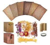 Daily Treasures Juego de 40 piezas de papel de escritura vintage y 30 sobres con flores secas, cinta adhesiva y sellado, papel estacionario A5 único y juego de sobres para regalos, bodas, cumpleaños