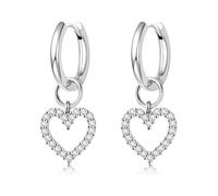 DAILY VIBES Bonitos aretes colgantes para mujer, plata de ley 925, chapados en oro de 14 quilates, mini circonita cúbica, mariposa, estrella, cruz, corazón, cartílago, aretes de aro pequeños, Pequeño