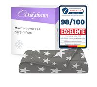 Dailydream Manta Pesada para niños, 90 x 120 cm, 2,3 kg, diseño de Estrellas, 100% algodón, con Relleno de Perlas de Cristal, Manta Pesada para Dormir, Manta terapéutica, Peso Corporal 20-35 kg