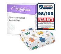 Dailydream Manta Pesada para niños, 90 x 120 cm, 2,5 kg, diseño de Espacio, de algodón 100%, Relleno de Perlas de Cristal, Manta terapéutica para Peso Corporal 20-35 kg