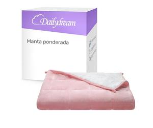 Dailydream Manta terapéutica de peso | 135x200 | 6 kg | Rosa | de forro polar esponjoso | con relleno de cuentas de cristal | manta pesada para dormir | Manta terapéutica de peso | para cuerpos con