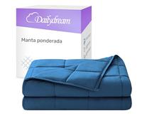 Dailydream Manta terapéutica ponderada algodón, 7 kg para Adultos, 155 x 200 cm, Azul