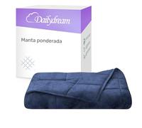 Dailydream Therapie - Manta con peso (135 x 200 cm, 6 kg, forro polar, relleno de perlas de vidrio, manta pesada para dormir, manta terapéutica, peso corporal 53-65 kg)