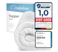 Dailydream Topper para colchones de 140 x 220 cm, espuma viscoelástica, 5 cm de alto, edición pura, modelo M, certificado y ergonómico para colchones incómodos, cama con somier y cama de invitados