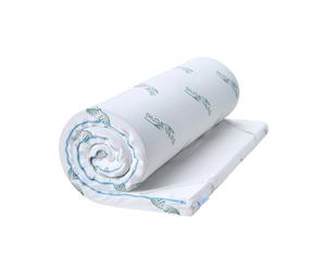 Dailydream Topper Viscoelástico 90x190 cm, Memory Foam, 5 cm de Alto | Edición Aloe Vera, sobrecolchón viscoelástico con funda suave al tacto, base antideslizante y correas elásticas.