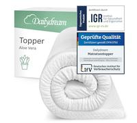 Dailydream Topper viscoelástico para colchón de 90x190, Grosor 5cm, Sobrecolchón Memory Foam, Edition Aloe Vera, Model M, Cubrecolchón de Espuma, Espuma viscoelástica, Espuma Memoria, Topper Sofa