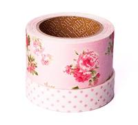 Dailylike Set 2 cintas adhesivas textil algodón floral medidas y diseños surtidos 30mm.x3m. y 15mm.x3m.