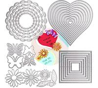 DailyTreasures Juego de 5 plantillas de troqueles de corte, Troqueles Corte Metal Plantillas para manualidades, álbumes de recortes, decoración artística y creación de tarjetas