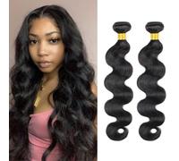 DaiMer 12A Brazilian Body Wave Hair Bundles 20 22 Inch Human Hair Sew in | 2 mechones de cabello humano ondulado, 200 g, 100 % sin procesar, color natural, para mujeres negras