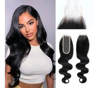 DaiMer 2x6 Lace Closure Body Wave Human Hair Transparent 2 by 6 Lace Closure 18 Inch 100% Brazilian Virgin Unprocessed Free Part Human Hair Closure With Baby Hair Natural Color