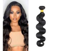 DaiMer Brazilian Body Wave Human Hair Weaves 16 inch Single Bundle Virgin Hair 12A Grade Body Wave Bundles Remy Hair 100G Color Natural para Mujeres Negras