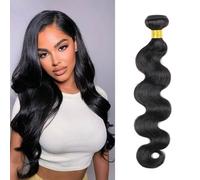 DaiMer Paquete de cabello humano de 35,5 cm, 1 paquete de cabello humano, 100 % sin procesar, extensiones de pelo virgen brasileño, extensiones de cabello humano, color natural