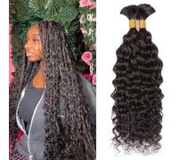 DaiMer Water Wave Bulk Human Hair for Braiding 2 paquetes de 100 g de 22 pulgadas (1 paquete de 2 unidades) extensiones de cabello humano brasileño virgen rizado brasileño para trenzas boho mojado y