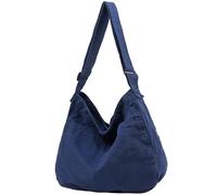 DAINAOTM Bolsa de lona casual Hobo bandolera para mujeres y hombres, bolso grande de mensajero, bolsa de mensajero, viaje y trabajo, 1-azul marino, Large