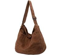 DAINAOTM Bolsa de lona casual Hobo bandolera para mujeres y hombres, bolso grande de mensajero, bolsa de mensajero, viaje y trabajo, 2- marrón, Large