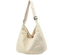 DAINAOTM Bolsa de lona casual Hobo bandolera para mujeres y hombres, bolso grande de mensajero, bolsa de mensajero, viaje y trabajo, 1-b Beige, Large