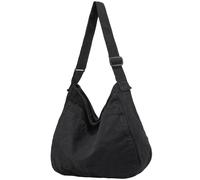 DAINAOTM Bolsa de lona casual Hobo bandolera para mujeres y hombres, bolso grande de mensajero, bolsa de mensajero, viaje y trabajo, negro, (0-black), Large