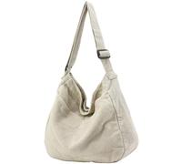 DAINAOTM Bolsa de lona casual Hobo bandolera para mujeres y hombres, bolso grande de mensajero, bolsa de mensajero, viaje y trabajo, 2-BLANCO, Large