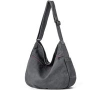 DAINAOTM Bolso bandolera de lona para mujeres y hombres, bolso grande de mensajero, para viajes, trabajo, compras, 1-gris, Large