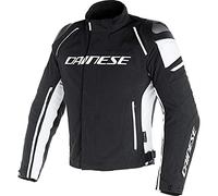 Dainese Racing 3 D-Dry Chaqueta de moto textil, negro-blanco, tamaño 50 para Hombres