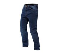 Dainese 5-Pocket Denim Relaxed Pants, Pantalones de moto para hombre, de denim ligero con protecciones suaves ventiladas en rodillas y caderas, ajuste relajado, para hombre, Deep-Blue, 28