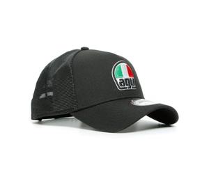 Dainese AGV 9Forty Trucker Snapback Cap, Gorra Visera Curvada de Verano, Negro