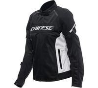 Dainese - Air Frame 3 Tex Jacket Wmn, Chaqueta de Moto de Verano, con Forro Cortavientos, Mujer, Negro/Blanco/Blanco, 42