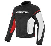 Dainese Air Frame D1 Tex Jacket, Chaqueta Moto Verano, Negro/Blanco/Fluo Rojo, 46