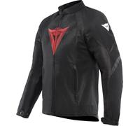 Dainese - Air Graphics Tex Jacket, Chaqueta de Moto de Verano, Ventilada y Ligera, con Protectores Suaves en Hombros y Codos, Hombre, Negro/Diamante Rojo, 60
