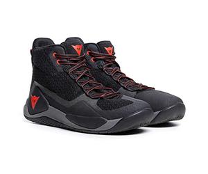 Dainese - Atipica Air 2 Shoes, Zapato de Moto de Verano, Tejido de Malla, Refuerzos Protectores, Suelas Asimétricas Groundtrax, Calzado de Moto para Hombre, Negro/Rojo Fluo, 40