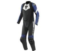 Dainese Avro 4 Mono de cuero para moto de 2 piezas, negro-blanco-azul, tamaño 56 para Hombres