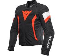Dainese Avro 5 S26 Chaqueta textil para motocicletas, Negro/Blanco/Rojo, Talla 50