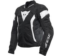 Dainese - Avro 5 Tex Jacket, Chaqueta de Moto de Tela con Protectores de Hombros, Hombre, Negro/Blanco/Negro, 48
