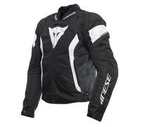 Dainese - Avro 5 Tex Jacket, Chaqueta de Moto de Tela con Protectores de Hombros, Hombre, Negro/Blanco/Negro, 46