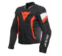 Dainese Avro 5 S26 Chaqueta textil para motocicletas, Negro/Blanco/Rojo, Talla 52