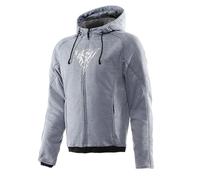 DAINESE - Bovisa Safety Hoodie Full Zip, Sudadera Con Cremallera Y Capucha, Forro Interior De Felpa, Hombre, Gris-Melange/Negro, 48