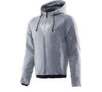 Dainese Bovisa Sudadera con capucha y cremallera para motocicleta, gris, Talla 64