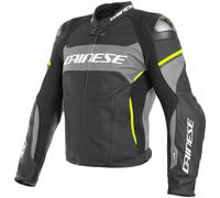 DAINESE Chaquetas Racing 3 D-Air Black / Harcoal Grey / Fluo-Yellow 48
