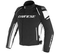 Dainese Racing 3 D-Dry Chaqueta de moto textil, negro-blanco, tamaño 46 para Hombres