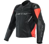 Dainese Racing 4 Chaqueta de cuero para motocicleta, negro-rojo, tamaño 56