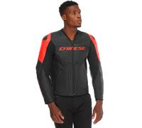 DAINESE Chaquetas Racing 5 Perf Leather Black / Black / Red Fluo 44