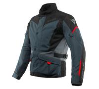Dainese - Tempest 3 D-Dry, Chaqueta de moto Touring para Hombre, Impermeable, Forro Térmico Desmontable, Protectores de Hombros y Codos, Ébano/Negro/Rojo Lava, 52