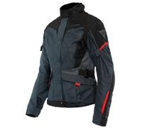 Dainese - Tempest 3 D-Dry Lady, Chaqueta de Moto Touring para Mujer, Chaqueta Impermeable, Forro Térmico Extraíble, Protectores de Hombro y Codo, Ébano/Negro/Rojo Lava, 48